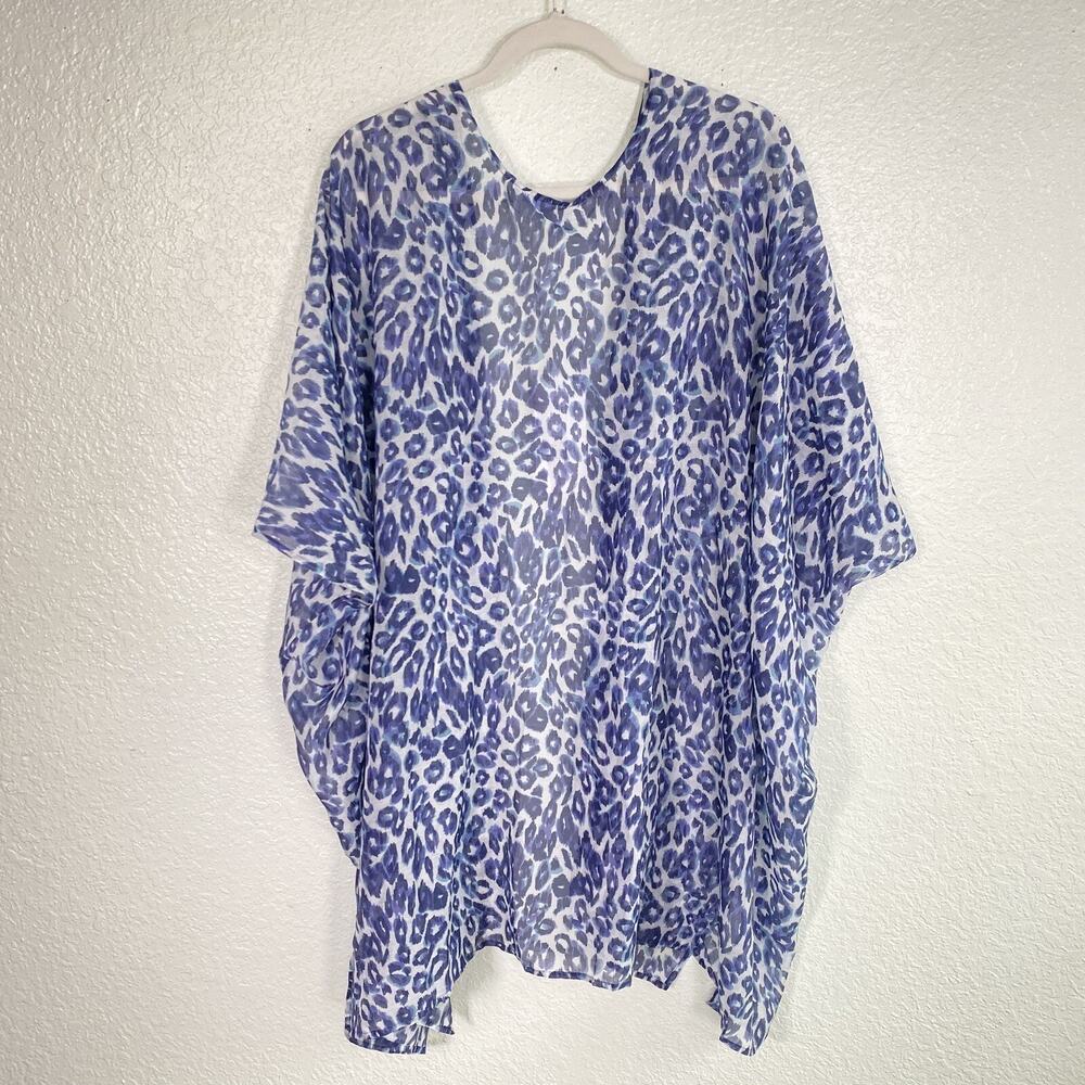Johnny Was CALME Kimono Women S / M Leopard Cotton Silk Cardigan Cover Up Boho - Picture 2 of 9
